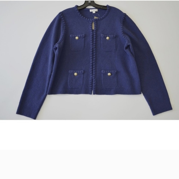 Nwt J Crew Odette sweater lady jacket in cotton-blend bouclé - Picture 3 of 4